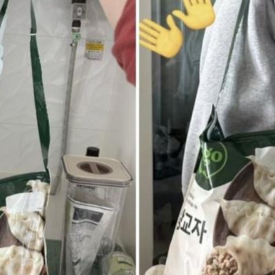 냉동만두 뜯다가 가방 만듬   후기
