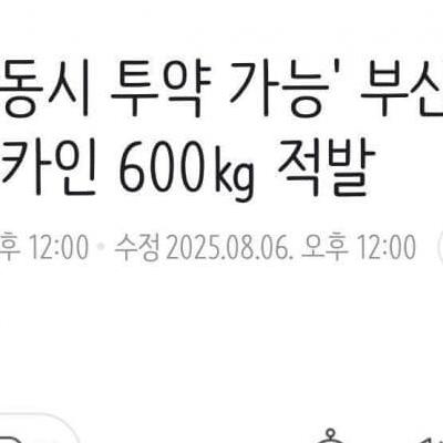 부산항서 600kg 마/약 발견.